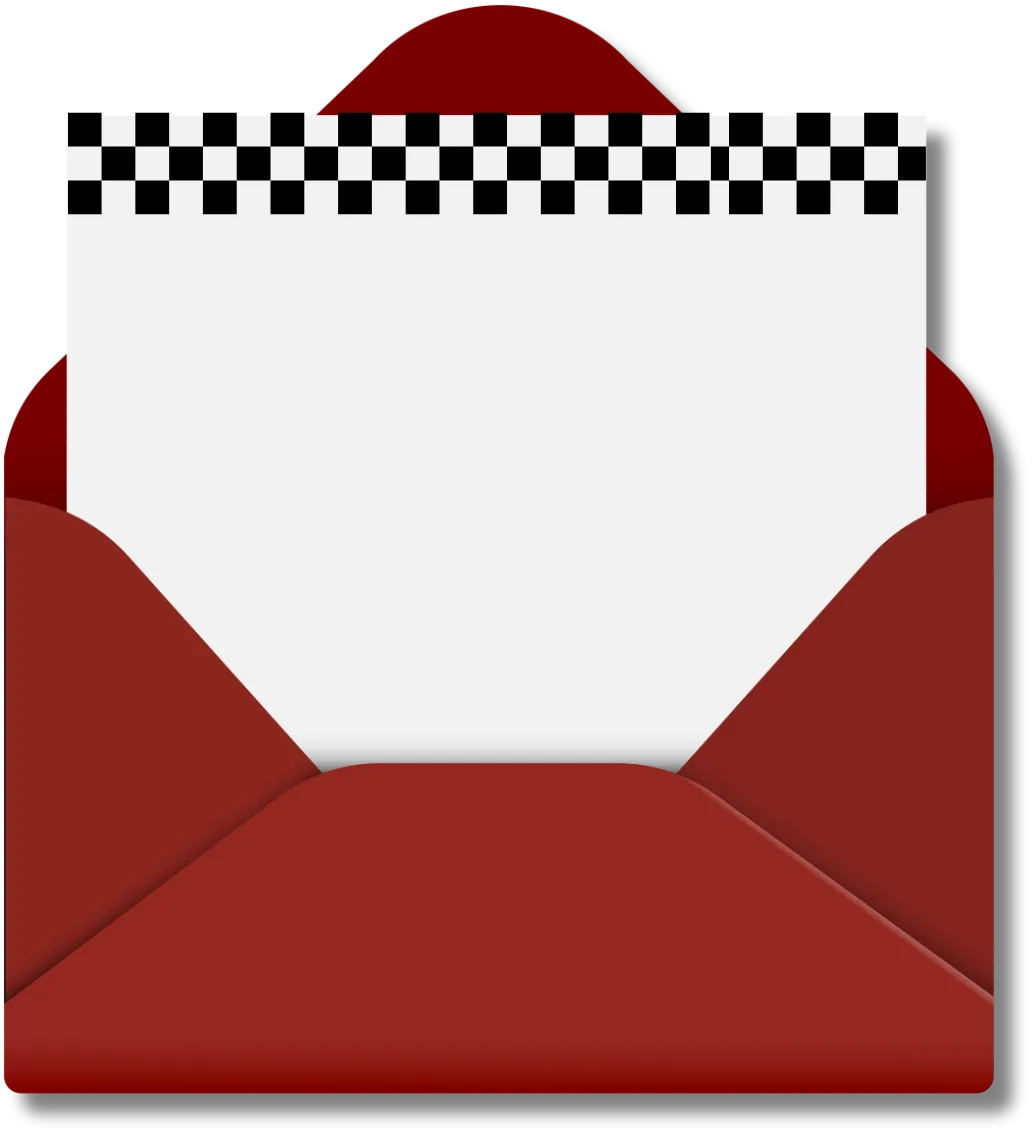 Red racing invitation envelope